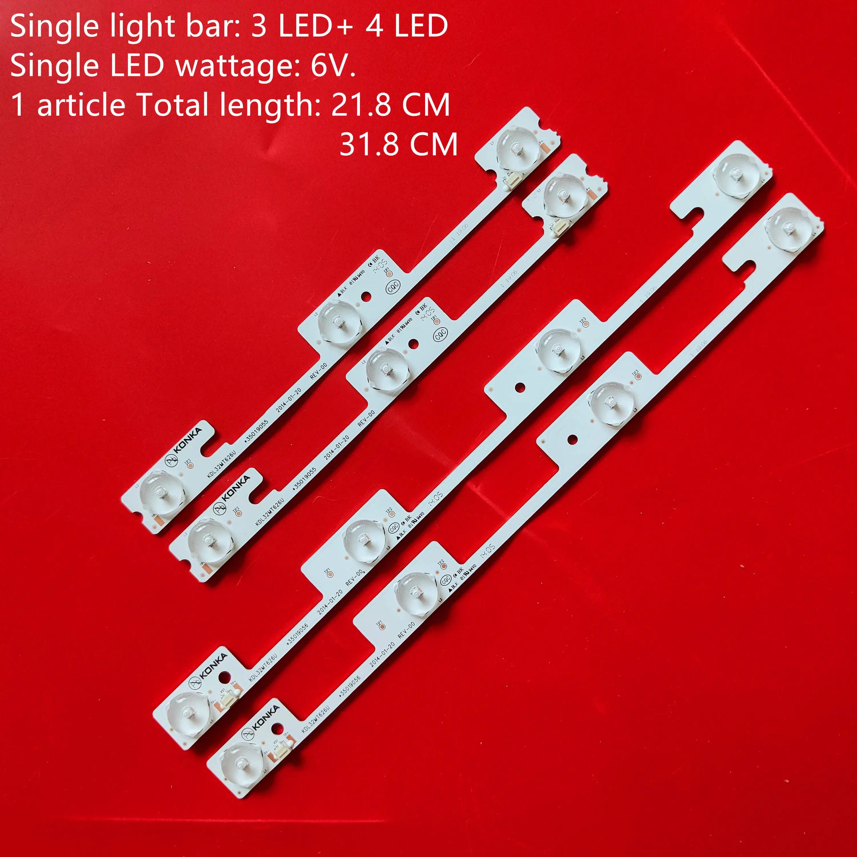 NEW 100PCS=(50PCS*4LED +50PCS*3LED) 1LED=6V KDL32MT626U 35019055 35019056 light bar 32 inch backlight lamp LED strip 6v | Лампы и