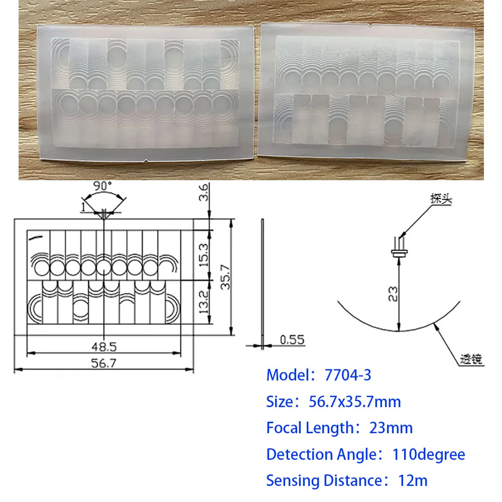 

Optical PIR Human Body Infrared Induction Fresnel Lens Focal Length Far Sensing Distance 1PCS