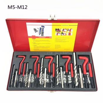 

131 Pcs Engine Block Restoring Damaged Thread Repair Tool Kit M5 M6 M8 M10 M12 for Helicoil Car Repair Tools Coarse Crowbar