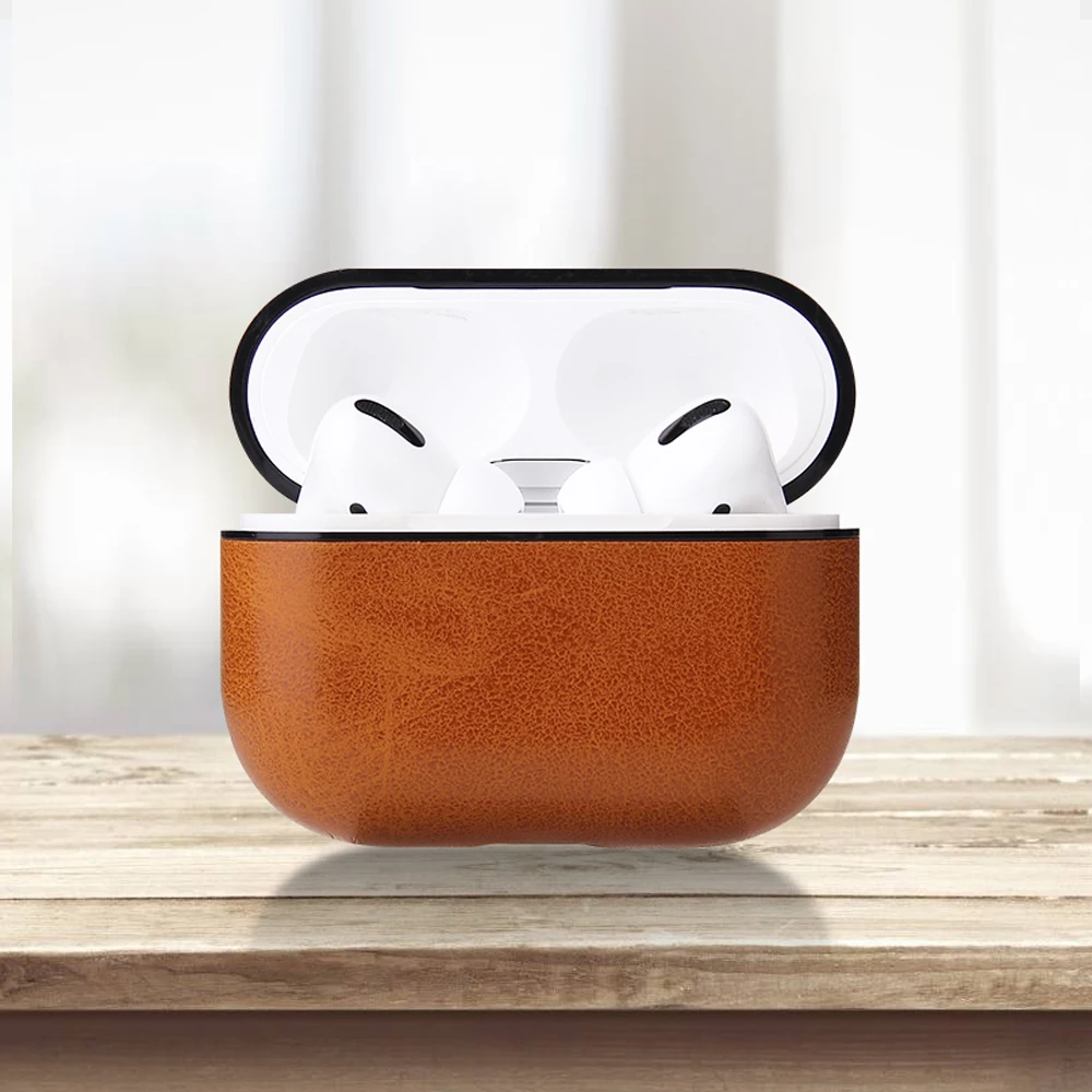 Для Airpods Pro Чехол из искусственной кожи Crazy Horse шаблон Футляр для наушников для Airpods Pro противоударный анти-капля защитный чехол