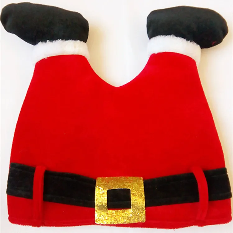 1pc Funny Novelty Red Pants Christmas Hat Santa Claus Legs Cap Christmas Party Decoration Xmas Hat for Adults Children Supplies