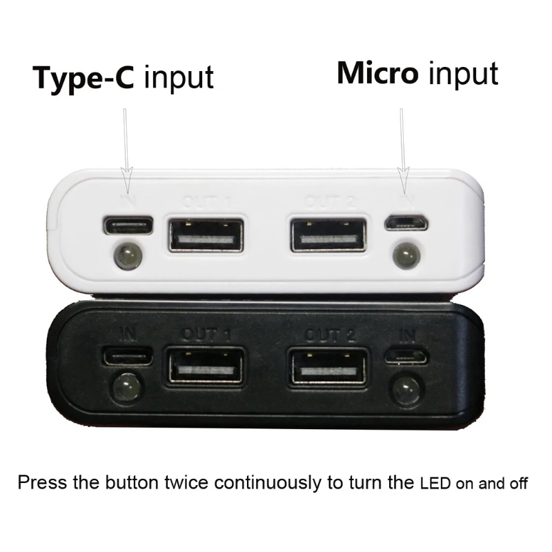Двойной USB светодиодный светильник 8x18650 батарея DIY банк питания коробка держатель для мобильного телефона