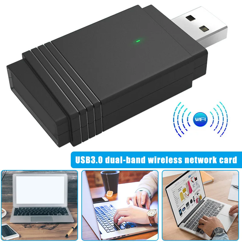 

1200 Mbps USB 3.0 Wireless WiFi Adapter Dongle Dual Band Bluetooth 5.0 Built-in Dual Antenna GY88
