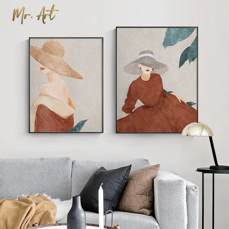 

Figure Painting Picture Watercolor Noble Ladies Poster and Print Wall Art Picture for Living Room Bedroom Nordic Art Home Decor