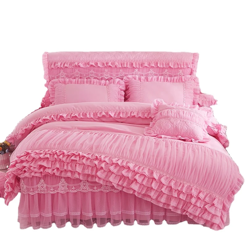 Комплект постельного белья розового/фиолетового/бежевого/красного цветов