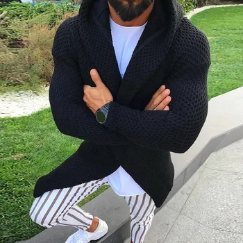 

Men Cardigan Long Sleeve Sweater Coat with Pocket Winter and Autumn Casual Solid Color tops men's fashion sweaters