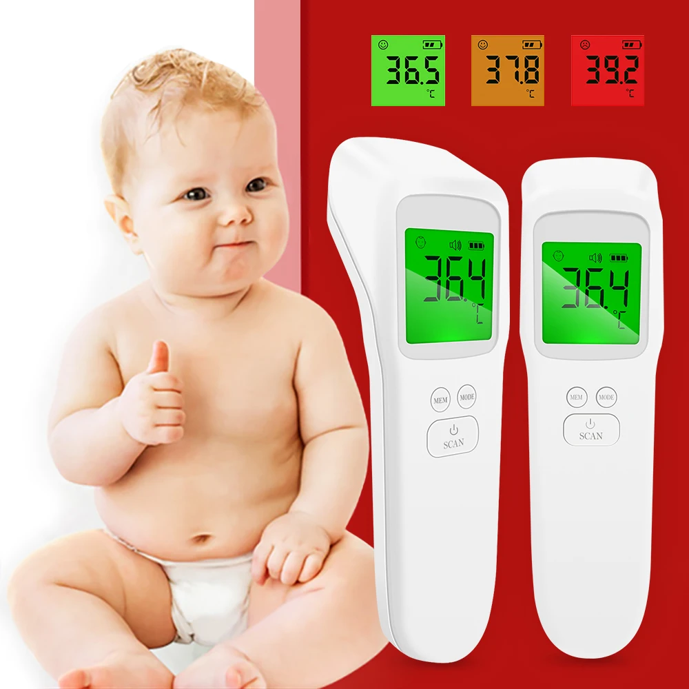 

2 in 1 Portable Automated temperature sensor forehead ear measuring men children outdoor family safety distance precise measure