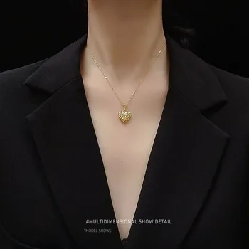 

INS Normcore Style High-Profile Design Peach Heart Line Irregular Stripes Heart Shape Necklace Choker Women's P572