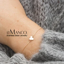 EManco браслет с инициалами для женщин из нержавеющей стали Сердце очаровательный браслет и браслеты дружбы ювелирные изделия Прямая