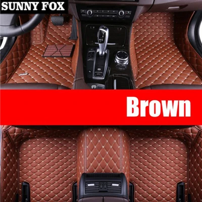 Автомобильные коврики для Toyota Corolla Camry Prado RAV4 5D сверхмощные всепогодные автомобильные аксессуары коврики с облицовочными вставками - Название цвета: Brown