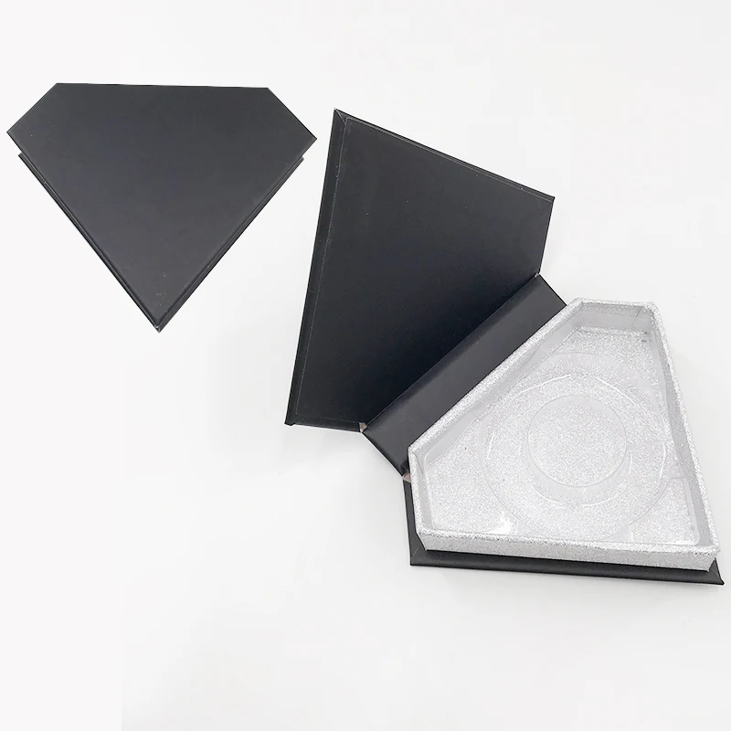 Пустой Мрамор ресниц чехол из розового золота, ненатуральные искусственные коробка 3D норковые ресницы алмаз коробка - Цвет: Black