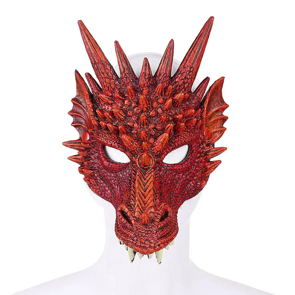 3d pu foamed animal face masks chinese dragon ha