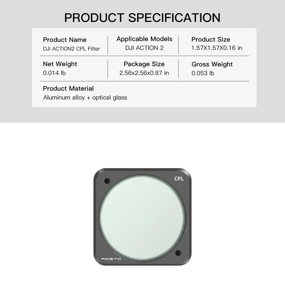 For DJI ACTION 2 Filter Camera Professional SART UV CPL ND4 ND8 ND16 ND32 Lens Filter Set Accessories