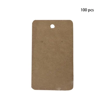 

100pcs Earring Cards Cardboard Paper Label Plain Jewelry Accessories Tag Hanging Package For Ear Studs Retro Display Holder Gift