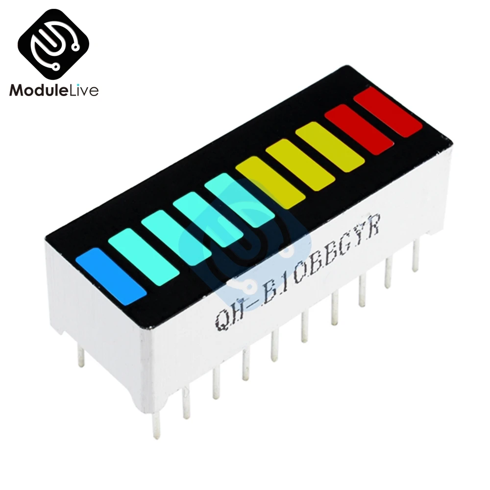 

LED Display Module 10 Segment Bargraph Light Display Module Bar Graph Ultra Bright Red Yellow Green Blue Colors Multi-color