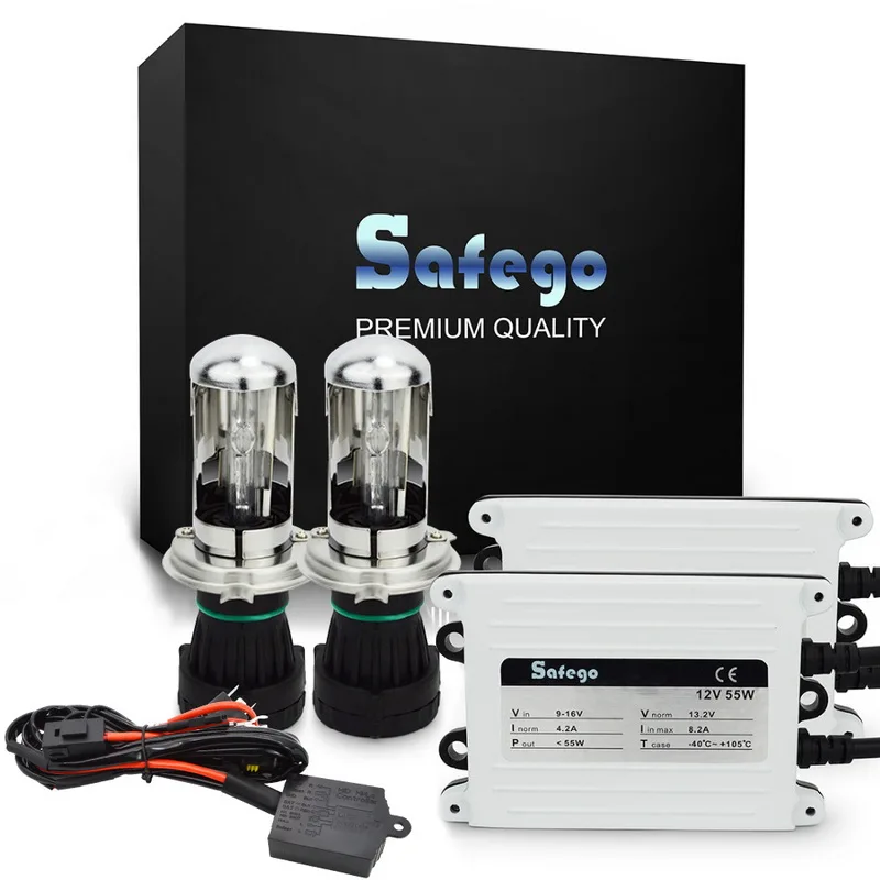 Safego 55 Вт ксенон AC 12 В hid 55 Вт балласт H4-3 Hi/Lo Биксенон H4 комплект 55 Вт 6000 К 8000 К 4300 К 5000 К HID набор ксеноновый свет H4 55 Вт