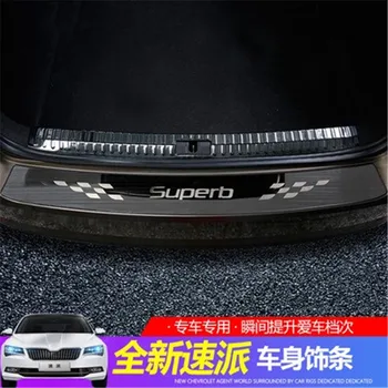

Car Stickers Overlay For Skoda superb 2016-2019 stainless steel Rear bumper Protector Sill Trunk Tread Plate Trim Car-styling