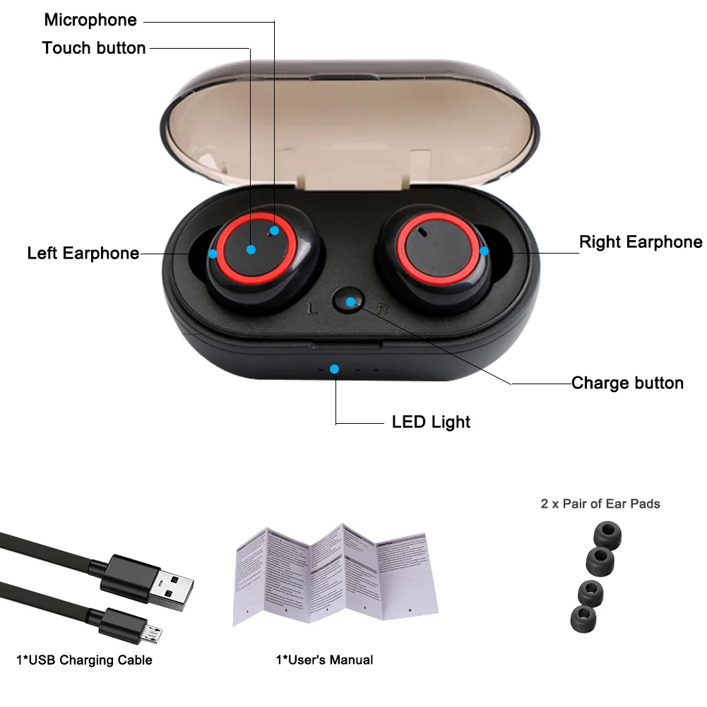 Bluetooth наушники TWS беспроводные наушники мини 5,0 Гарнитура 3D стерео спортивные наушники Handfree Airdots с микрофоном PK i10 i12