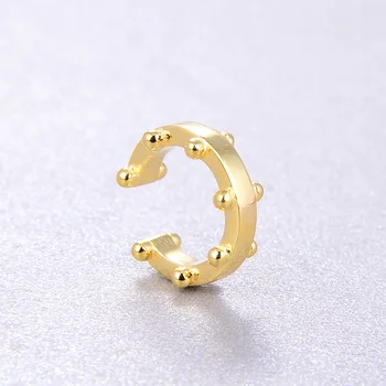 

CMajor Sterling Silver Fine Jewelry S925 Silver Plated 18k Gold Armor Temperament Fashion Gold Color Clip Earrings for Women