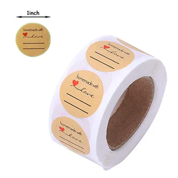 

Homemade with Love Stickers Seal with 2 Lines Labels Stickers Scrapbooking for Package Wedding Decoration Stationery Sticker