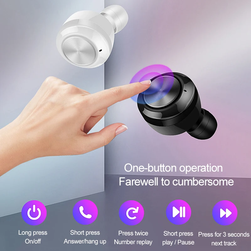 A6 TWS 5 0 Bluetooth Earphone Wireless Headphone IPX4 Waterproof Stereoe Earbuds Micophone Headest Mini 300mAh Gaming earphone