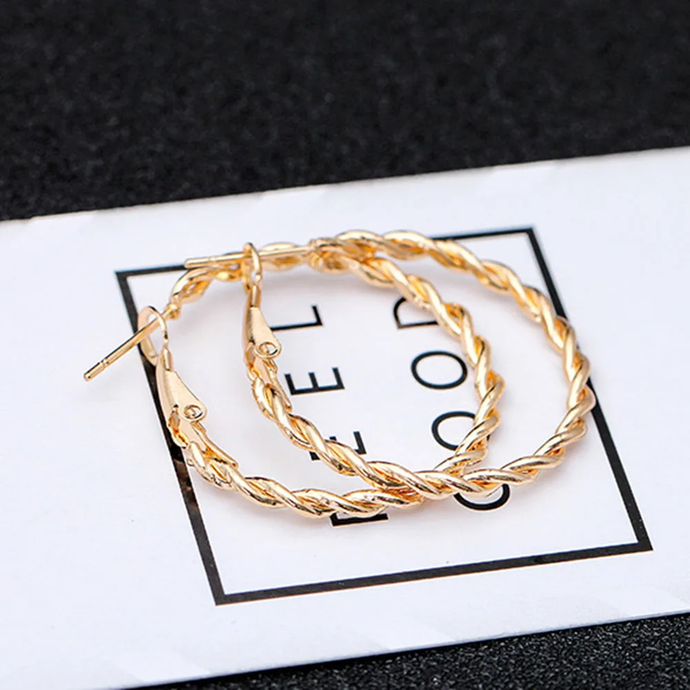 

New Hoop Earrings Retro Large Ladies Girls Party Exaggerate Simple Jewelry Ear Stud Fashion for Women Steampunk Round Earring