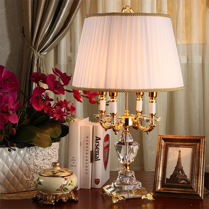 

Fashion ofhead k9 crystal table lamp luxury high quality crystal table lamp for bedroom lobby table lamp de mesa lamparas