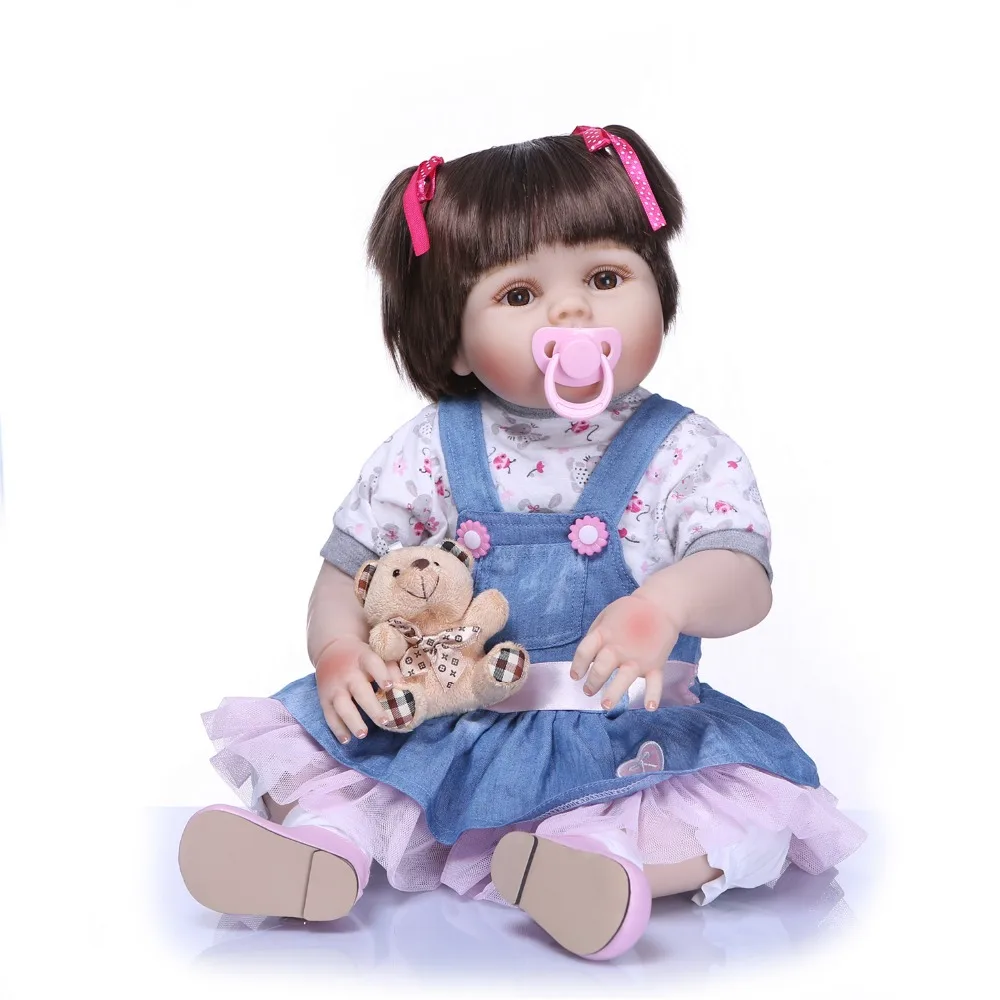 

57cm Reborn Baby Full Body Silicone Toys Girl Newbron Lifelike Princess Doll Alive Birthday Girl Gift Bonecas Bebes Menina