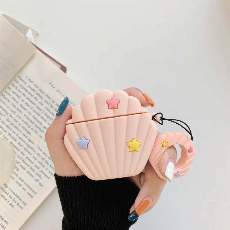 3D милый мультяшный морской чехол для Airpods 2 чехол силиконовый чехол для наушников для Air Pods чехол Портативный Заушник для наушников - Цвет: pink