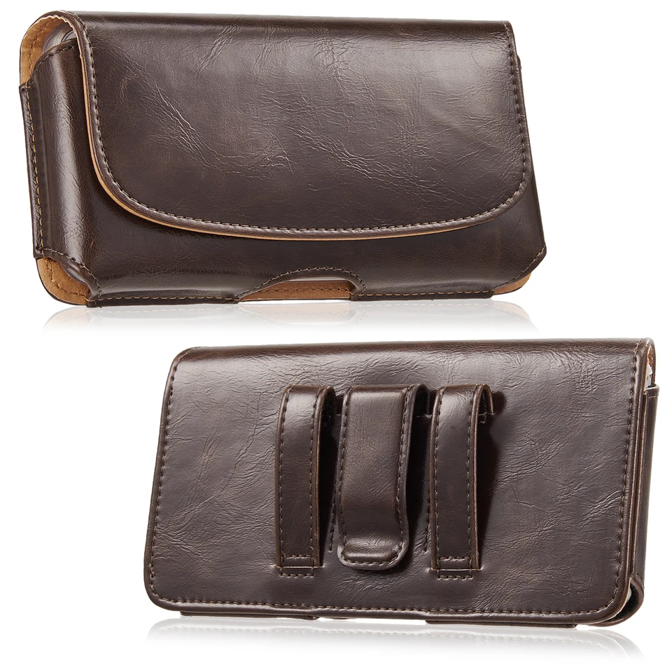 Universal Leather Phone Pouch with Belt Clip