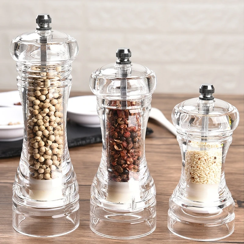 New Acrylic Grinder Mills Transparent Pepper Mill Manual Crusher Ceramic Multifunctional Cruet Kitchen Tools | Дом и сад