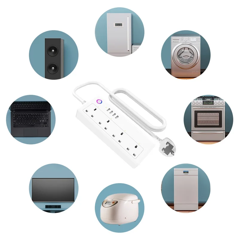 Regleta de Alimentación inteligente con Wifi, 4 enchufes USB, 5V, 3.1a,  puerto de carga, temporizador, Control Bluetooth, con Alexa, asistente de  Google Home - AliExpress