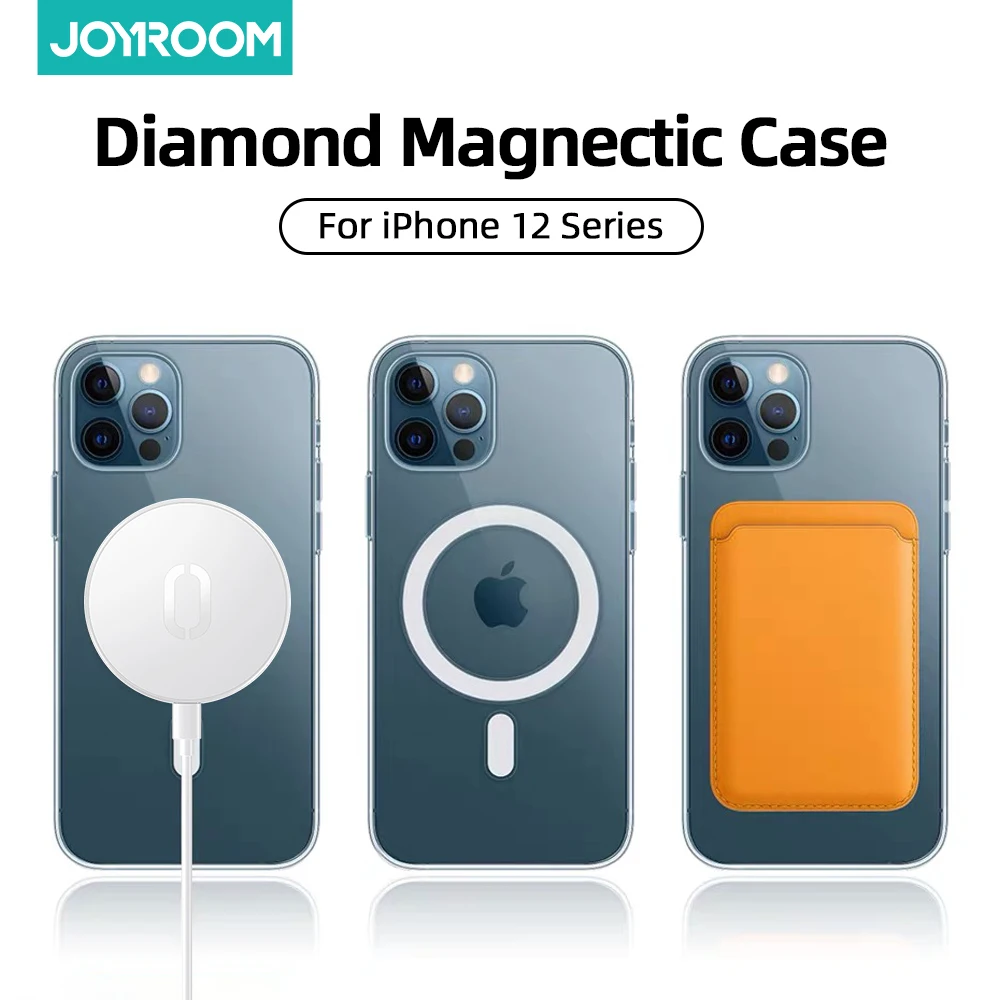 Joyroom Clear Magnectic Phone Case For iPhone 12 Pro Max 12 Mini Case For  Magnectic Wireless Charger Transparent Back PC Cover