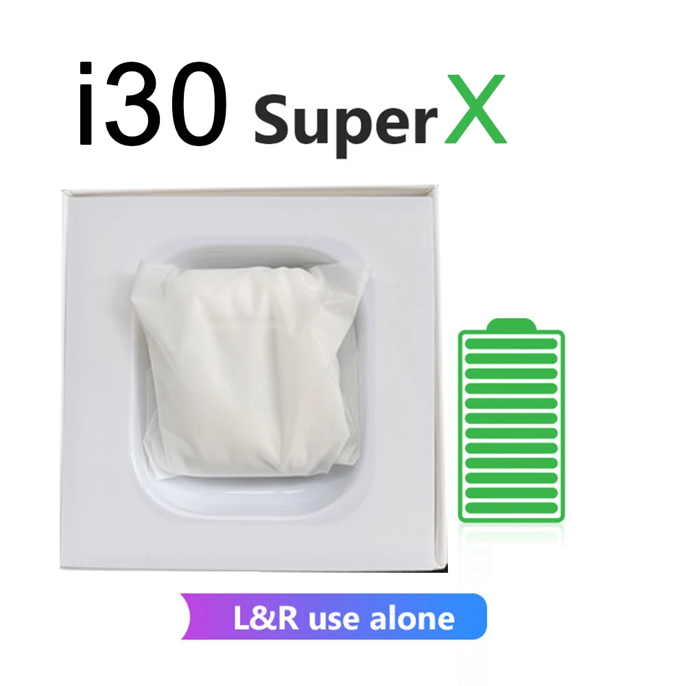 Original I30 Super X TWS Wireless Earphones Bluetooth Earphone 6D Bass Earbuds PK W1 Chip I11 I12  Headphones with Microphone