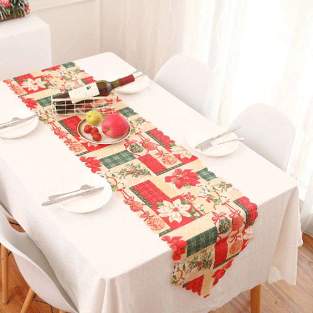 Christmas Holiday Dining Table Runner Christmas Wedding Champagne Table Runners Dining Room Restaurant Table Xmas Decoration 4