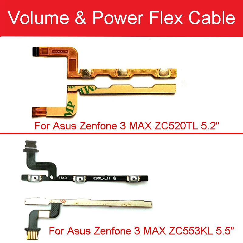 

Power Button Flex Cable For Asus Zenfone 3 MAX ZC520TL 5.2inch ZC553KL 5.5inch On Off Audio Control Replacement Repair Parts