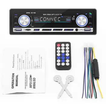 カーマルチメディア MP3 プレーヤー Bluetooth AUX FM ステレオオートラジオタッチスクリーン MP3 音楽プレーヤーカラフルなライト車のアクセサリー