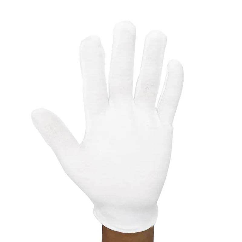 White Cotton Inspection Work Gloves Women Men Full Finger Gloves Waiters/drivers/Jewelry/Workers Mittens Hands Protector 1 Pair