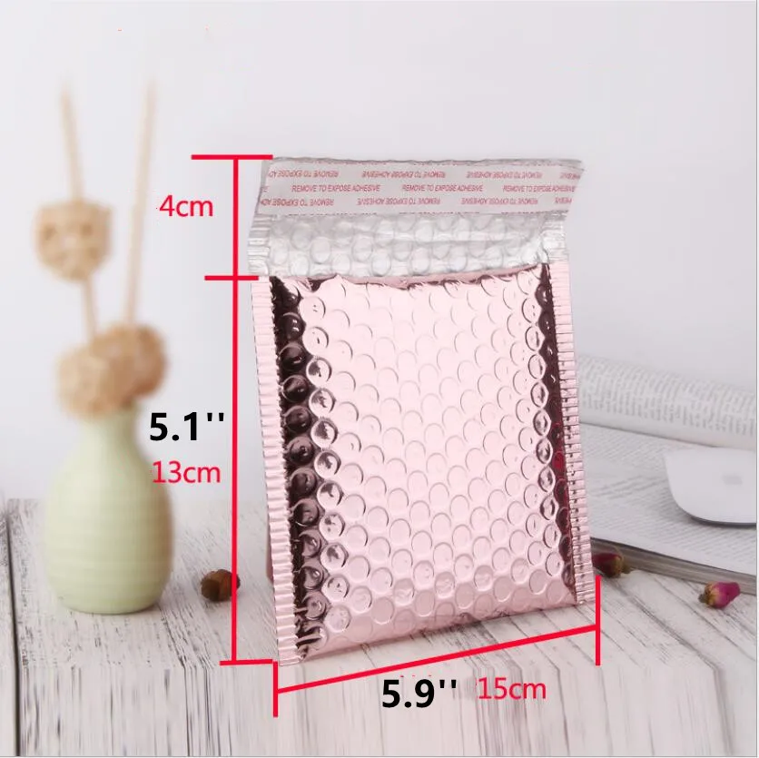 Enveloppes à Bulles Or Rose – Lot De 50, 15x20 Cm – Aluminium Rembourré, étanches – Pour Expédition, Envoi