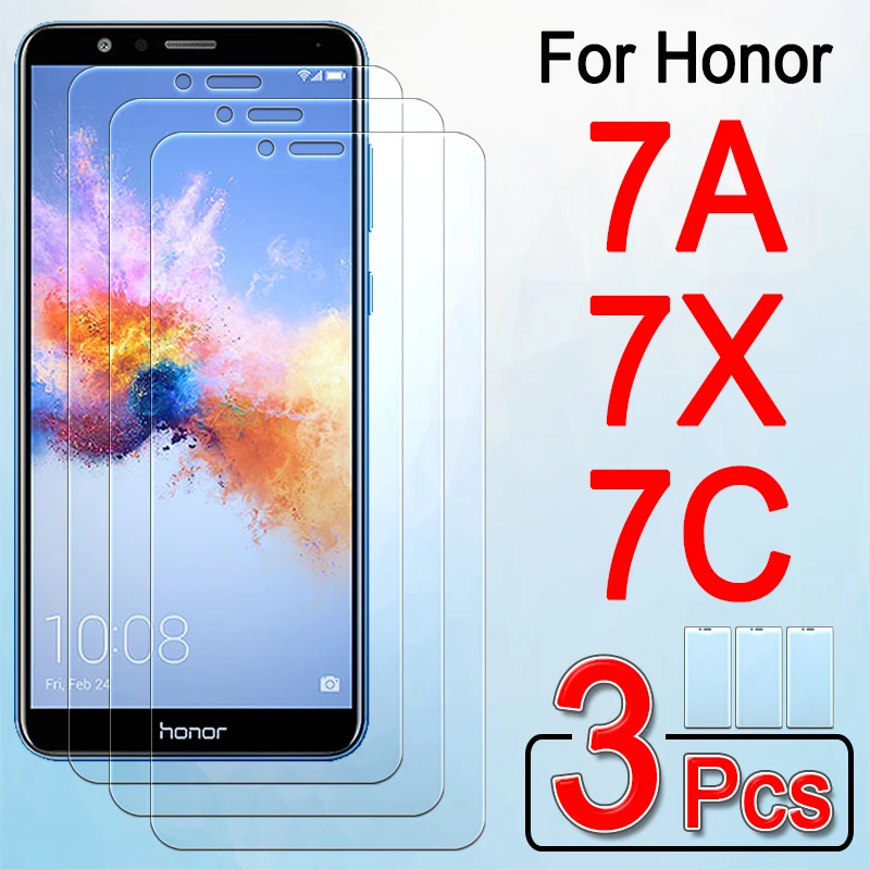 7x protective glass honor 7a for huawei honer 7c screen protector 7 a x c honor7x honor7a tempered glas armor sheet film 1-3 Pcs | Мобильные