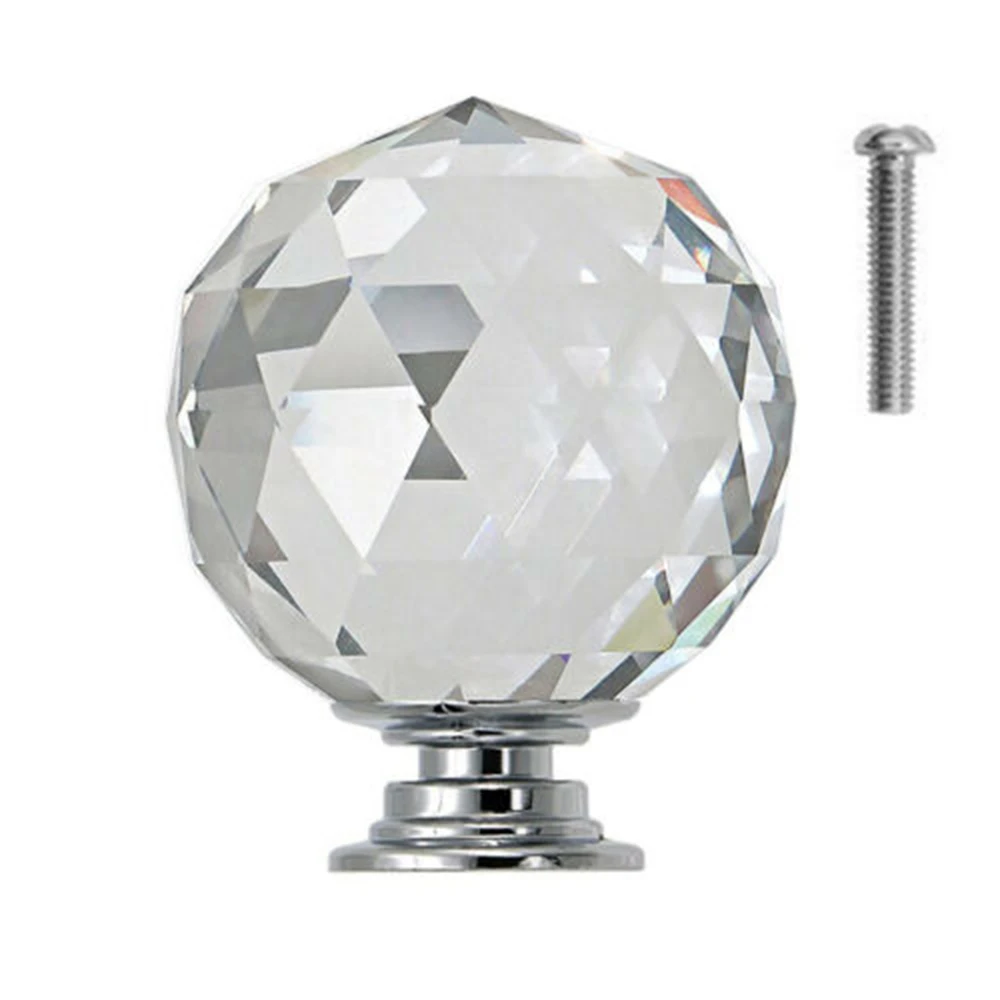 

10pcs Single Hole Ball Glass Drawer Closet Cupboard Cabinet Pull Knob Handle Set