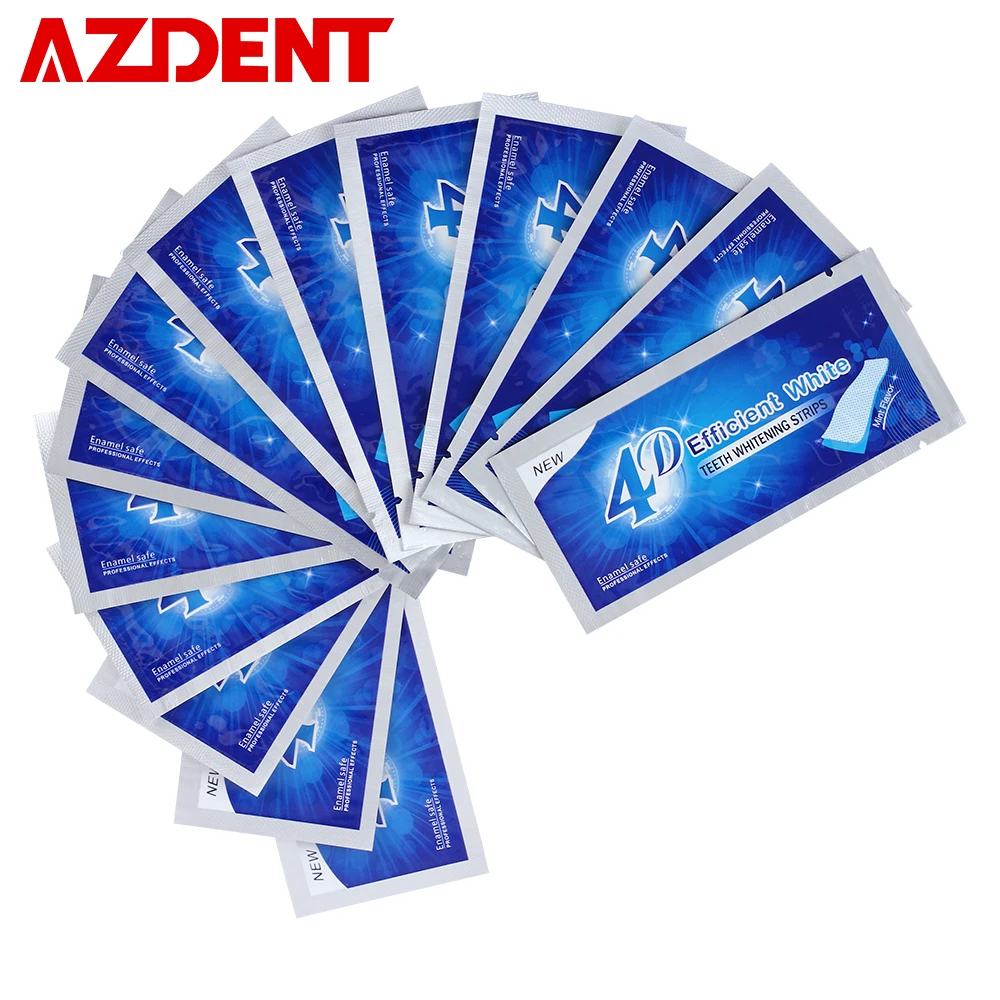 AZDENT 3/5 Boxes 4D White Gel Tooth Whitening Strips Whitener Teeth Whitestrip Bleaching Advanced | Красота и здоровье