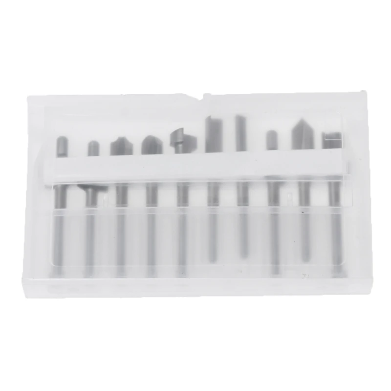 

10pcs HSS Router Wood Milling Cutter Bits Fits Rotary Tool Set 1/8\" 3mm DIY Tool R9JF