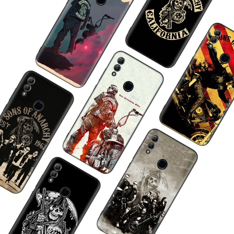 Американский ТВ Sons of Anarchy черная крышка чехол для телефона для huawei Y9 Y5 Y6 Y7 Honor 10 9 Lite 9X8X8 S 8A фотоаппаратов моментальной печати 7S 7A 10i 20i V20 Кок