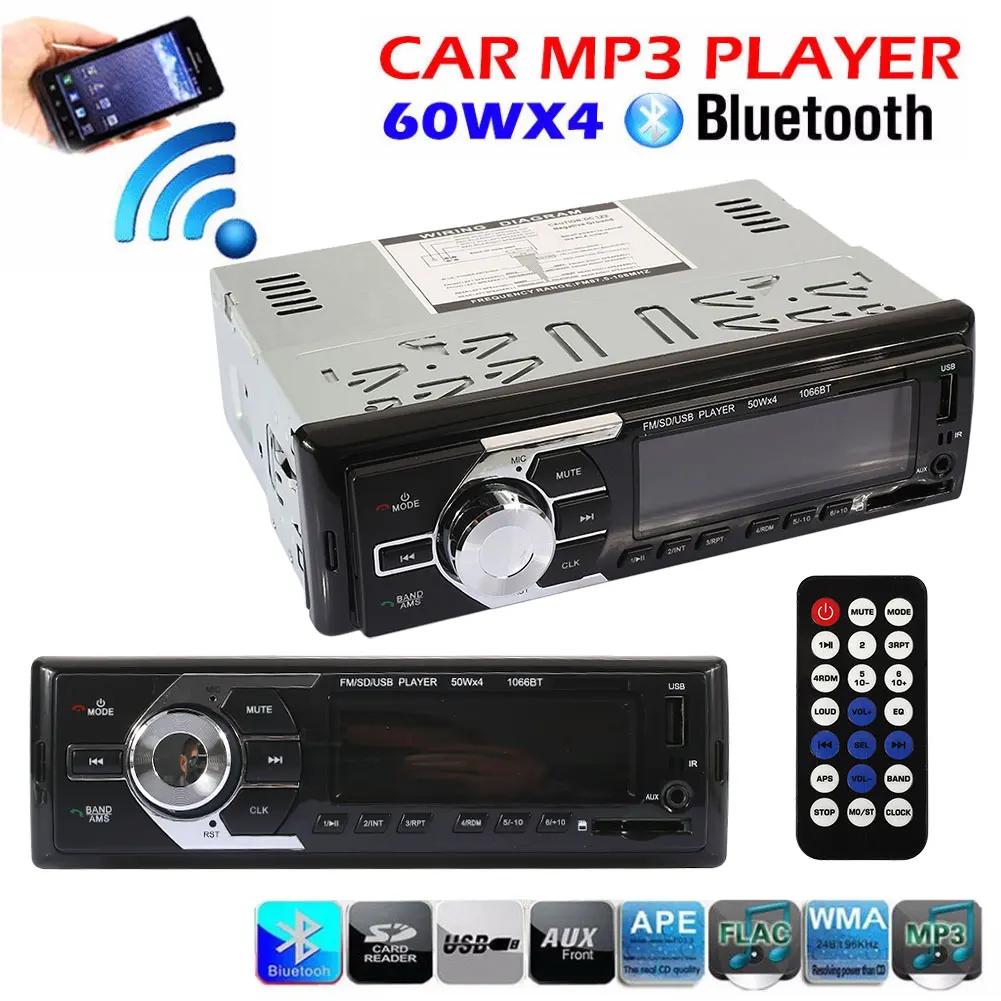 Автомобильный MP3 автомобильный Радио Премиум MP3-плеер Bluetooth музыка Черный пульт дистанционного управления смарт