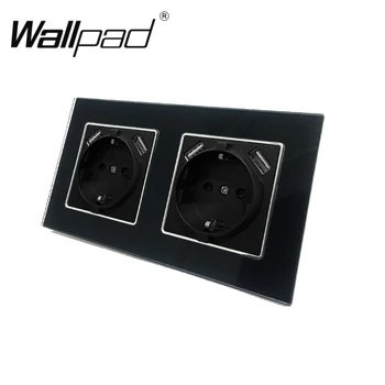 

Double EU Schuko Power Outlet with Double USB Charging Socket 5.1DC 2.1A For EU Box Wallpad 156*86mm EU Outlet with USB