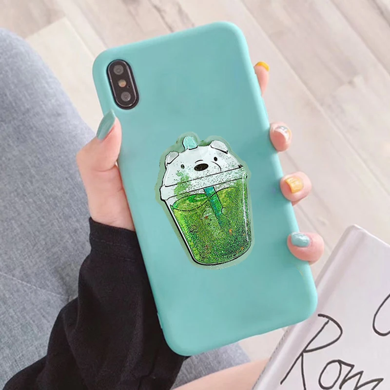 GreenBear Blue Чехол для iPhone 11 Pro Max XR XS 6s 6 5 5S 7 8X4 4S SE 5C милый мягкий чехол из ТПУ с медведем - Цвет: GreenBear Blue