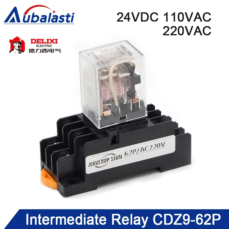 

Relay Coil General Micro Mini Intermediate Relay Switch 110VAC 220AC 24VDC with Socket Base LED