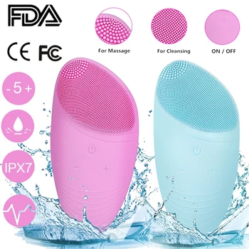 

5 Modes Portable Silicone Face Cleansing Brush Electric Sonic Vibration Massage Face Scrubber USB Deep Face Pore Cleanser Brush