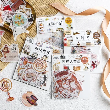 

20 pcs/pack retro nostalgic time sticker decoration DIY photo album diary scrapbook label sticker kawaii stationery